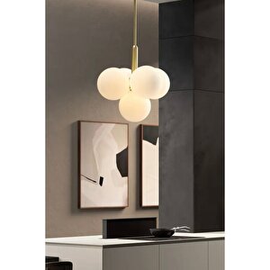 Modern Avize Glop Balon Camlı Cloudy Avize Eskitme Gold Sarı Şık Görsellik Katar