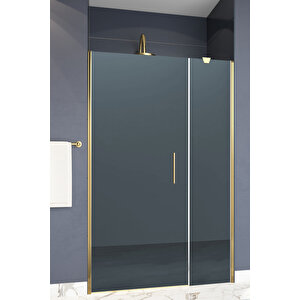 Castilla Temperli 6 Mm Boy Menteşeli Ön Cephe Duşakabin Altın Profil Mavi Reflekte Cam 77 cm