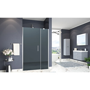 Castilla Temperli 6 Mm Boy Menteşeli Ön Cephe Duşakabin Krom Profil Mavi Reflekte Cam 100 cm