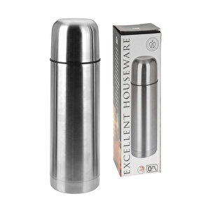 Bardaklı Old School Termos 750 Ml Gümüş