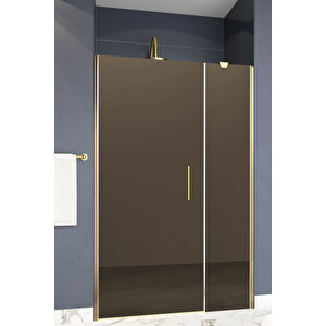 Castilla Temperli 6 Mm Boy Menteşeli Ön Cephe Duşakabin Altın Profil Bronz Reflekte Cam 106 cm