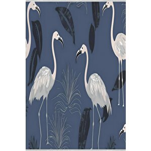 Pamuk Dokuma Taban Halı – Mavi; Beyaz; Siyah; Gri – Kuş Desen, Makinede Yıkanabilir, Kolay Temizlenebilir, Toz Ve Tüy Tutmaz, Kaymaz, Evcil Hayvan Dostu 200x350 cm