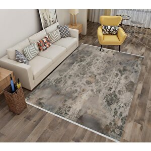 Yıkanabilir Halı – Kahverengi; Krem – Eskitilmiş Görünümlü Tasarım, Makinede Yıkanabilir, Kolay Temizlenebilir, Toz Ve Tüy Tutmaz, Kaymaz, Evcil Hayvan Dostu