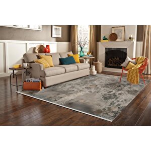 Yıkanabilir Halı – Kahverengi; Krem – Eskitilmiş Görünümlü Tasarım, Makinede Yıkanabilir, Kolay Temizlenebilir, Toz Ve Tüy Tutmaz, Kaymaz, Evcil Hayvan Dostu