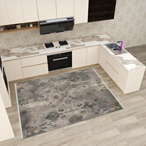 Yıkanabilir Halı – Kahverengi; Krem – Eskitilmiş Görünümlü Tasarım, Makinede Yıkanabilir, Kolay Temizlenebilir, Toz Ve Tüy Tutmaz, Kaymaz, Evcil Hayvan Dostu