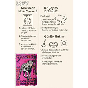 Pamuk Tabanlı Kaymaz Halı – Pembe; Siyah; Beyaz – Hayvan Desenli, Pamuk Dokuma Taban, Makinede Yıkanabilir, Kolay Temizlenebilir, Toz Ve Tüy Tutmaz, Kaymaz, Evcil Hayvan Dostu