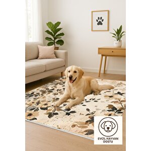 Pamuk Dokuma Taban Halı – Makinede Yıkanabilir, Kolay Temizlenebilir, Toz Ve Tüy Tutmaz, Kaymaz, Evcil Hayvan Dostu