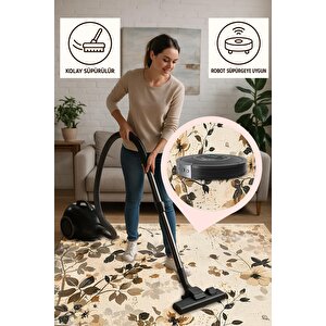 Pamuk Dokuma Taban Halı – Makinede Yıkanabilir, Kolay Temizlenebilir, Toz Ve Tüy Tutmaz, Kaymaz, Evcil Hayvan Dostu