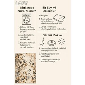 Pamuk Dokuma Taban Halı – Makinede Yıkanabilir, Kolay Temizlenebilir, Toz Ve Tüy Tutmaz, Kaymaz, Evcil Hayvan Dostu