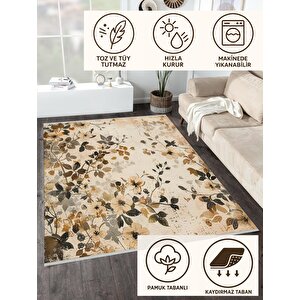 Pamuk Dokuma Taban Halı – Makinede Yıkanabilir, Kolay Temizlenebilir, Toz Ve Tüy Tutmaz, Kaymaz, Evcil Hayvan Dostu