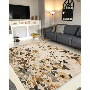 Pamuk Dokuma Taban Halı – Makinede Yıkanabilir, Kolay Temizlenebilir, Toz Ve Tüy Tutmaz, Kaymaz, Evcil Hayvan Dostu 150x150 cm