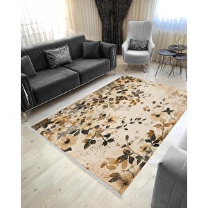 Pamuk Dokuma Taban Halı – Makinede Yıkanabilir, Kolay Temizlenebilir, Toz Ve Tüy Tutmaz, Kaymaz, Evcil Hayvan Dostu 150x150 cm