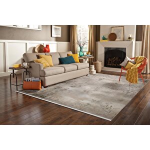 Halı – Kahverengi; Krem – Eskitilmiş Görünümlü Tasarım, Makinede Yıkanabilir, Kolay Temizlenebilir, Toz Ve Tüy Tutmaz, Kaymaz, Evcil Hayvan Dostu