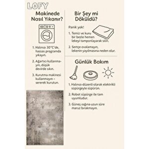 Halı – Kahverengi; Krem – Eskitilmiş Görünümlü Tasarım, Makinede Yıkanabilir, Kolay Temizlenebilir, Toz Ve Tüy Tutmaz, Kaymaz, Evcil Hayvan Dostu 100x180 cm