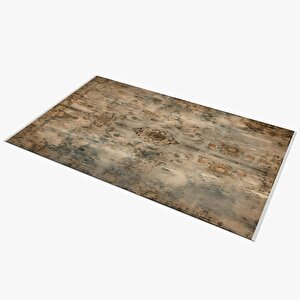 Halı – Kahverengi; Krem – Eskitilmiş Görünümlü Tasarım, Makinede Yıkanabilir, Kolay Temizlenebilir, Toz Ve Tüy Tutmaz, Kaymaz, Evcil Hayvan Dostu