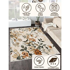 Pamuk Dokuma Taban Halı – Makinede Yıkanabilir, Kolay Temizlenebilir, Toz Ve Tüy Tutmaz, Kaymaz, Evcil Hayvan Dostu