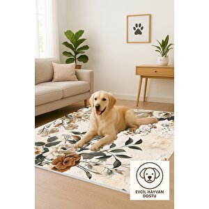 Pamuk Dokuma Taban Halı – Makinede Yıkanabilir, Kolay Temizlenebilir, Toz Ve Tüy Tutmaz, Kaymaz, Evcil Hayvan Dostu