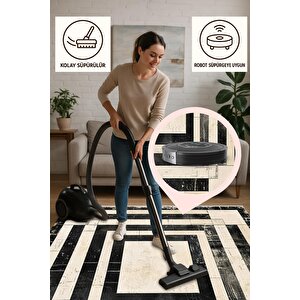 Salon Halısı, Pamuk Dokuma Taban – Makinede Yıkanabilir, Kolay Temizlenebilir, Toz Ve Tüy Tutmaz, Kaymaz, Evcil Hayvan Dostu