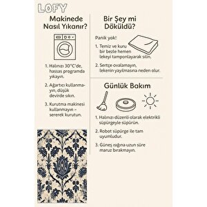 Pamuk Dokuma Taban Halı – Makinede Yıkanabilir, Kolay Temizlenebilir, Toz Ve Tüy Tutmaz, Kaymaz, Evcil Hayvan Dostu