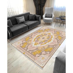 Salon Halısı, Makinede Yıkanabilir, Kolay Temizlenebilir, Toz Ve Tüy Tutmaz, Kaymaz, Evcil Hayvan Dostu, Pamuk Tabanlı Dokuma Taban