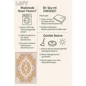 Salon Halısı, Makinede Yıkanabilir, Kolay Temizlenebilir, Toz Ve Tüy Tutmaz, Kaymaz, Evcil Hayvan Dostu, Pamuk Tabanlı Dokuma Taban