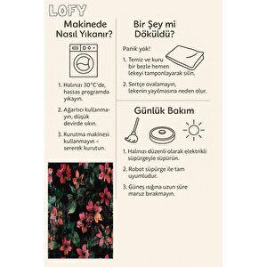 Salon Halısı, Makinede Yıkanabilir, Kolay Temizlenebilir, Toz Ve Tüy Tutmaz, Kaymaz, Evcil Hayvan Dostu, Pamuk Tabanlı Dokuma Taban