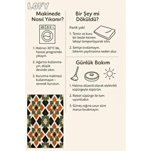 Pamuk Dokuma Taban Halı – Makinede Yıkanabilir, Kolay Temizlenebilir, Toz Ve Tüy Tutmaz, Kaymaz, Evcil Hayvan Dostu