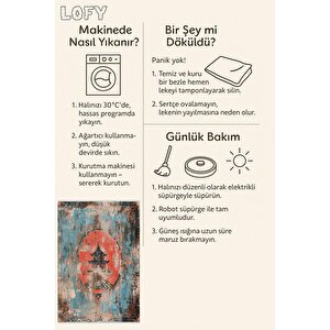 Pamuk Tabanlı Kaymaz Halı – Turkuaz; Kırmızı; Bej; Siyah – Oriental Desen, Pamuk Dokuma Taban, Makinede Yıkanabilir, Kolay Temizlenebilir, Toz Ve Tüy Tutmaz, Kaymaz, Evcil Hayvan Dostu