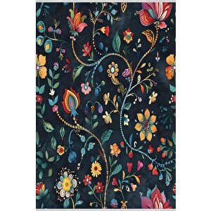 Pamuk Dokuma Taban Halı – Makinede Yıkanabilir, Kolay Temizlenebilir, Toz Ve Tüy Tutmaz, Kaymaz, Evcil Hayvan Dostu 150x300 cm
