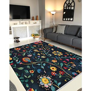 Pamuk Dokuma Taban Halı – Makinede Yıkanabilir, Kolay Temizlenebilir, Toz Ve Tüy Tutmaz, Kaymaz, Evcil Hayvan Dostu 150x300 cm