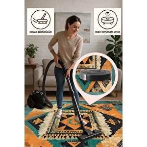 Oturma Odası Halısı, Makinede Yıkanabilir, Kolay Temizlenebilir, Toz Ve Tüy Tutmaz, Kaymaz, Evcil Hayvan Dostu 200x220 cm