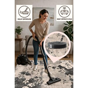 Salon Halısı, Pamuk Dokuma Taban – Makinede Yıkanabilir, Kolay Temizlenebilir, Toz Ve Tüy Tutmaz, Kaymaz, Evcil Hayvan Dostu