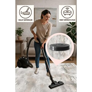 Oturma Odası Halısı – Gri; Krem – Eskitilmiş Görünümlü Tasarım, Makinede Yıkanabilir, Kolay Temizlenebilir, Toz Ve Tüy Tutmaz, Kaymaz, Evcil Hayvan Dostu 150x240 cm