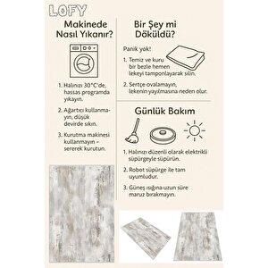 Oturma Odası Halısı – Gri; Krem – Eskitilmiş Görünümlü Tasarım, Makinede Yıkanabilir, Kolay Temizlenebilir, Toz Ve Tüy Tutmaz, Kaymaz, Evcil Hayvan Dostu