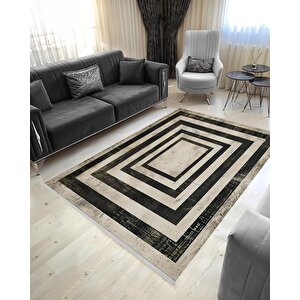 Robot Süpürgeye Uygun Halı – Pamuk Dokuma Taban Halı – Siyah; Gri; Beyaz – Geometrik Desen, Makinede Yıkanabilir, Kolay Temizlenebilir, Toz Ve Tüy Tutmaz, Kaymaz, Evcil Hayvan Dostu