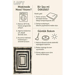 Robot Süpürgeye Uygun Halı – Pamuk Dokuma Taban Halı – Siyah; Gri; Beyaz – Geometrik Desen, Makinede Yıkanabilir, Kolay Temizlenebilir, Toz Ve Tüy Tutmaz, Kaymaz, Evcil Hayvan Dostu