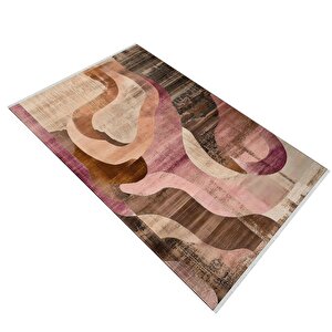 Oturma Odası Halısı – Siyah; Krem – Soyut Desen, Makinede Yıkanabilir, Kolay Temizlenebilir, Toz Ve Tüy Tutmaz, Kaymaz, Evcil Hayvan Dostu