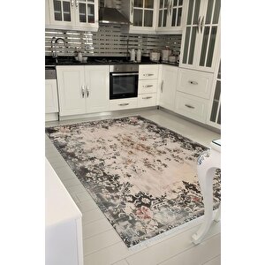 Pamuk Tabanlı Kaymaz Halı – Bej; Siyah; Kırmızı – Oriental Desen, Pamuk Dokuma Taban, Makinede Yıkanabilir, Kolay Temizlenebilir, Toz Ve Tüy Tutmaz, Kaymaz, Evcil Hayvan Dostu