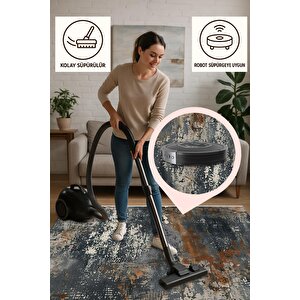 Salon Halısı, Pamuk Dokuma Taban – Makinede Yıkanabilir, Kolay Temizlenebilir, Toz Ve Tüy Tutmaz, Kaymaz, Evcil Hayvan Dostu