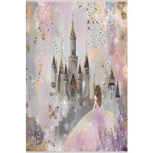 Kız Çocuk Odası Halı – Pembe; Mor; Gri – Çocuk Desen, Makinede Yıkanabilir, Kolay Temizlenebilir, Toz Ve Tüy Tutmaz, Kaymaz, Evcil Hayvan Dostu 100x180 cm