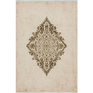 Pamuk Dokuma Taban Halı – Bej; Altın Sarısı – Geleneksel Desen, Makinede Yıkanabilir, Kolay Temizlenebilir, Toz Ve Tüy Tutmaz, Kaymaz, Evcil Hayvan Dostu 120x180 cm