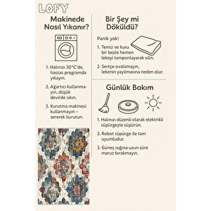 Salon Halısı, Makinede Yıkanabilir, Kolay Temizlenebilir, Toz Ve Tüy Tutmaz, Kaymaz, Evcil Hayvan Dostu, Pamuk Tabanlı Dokuma Taban
