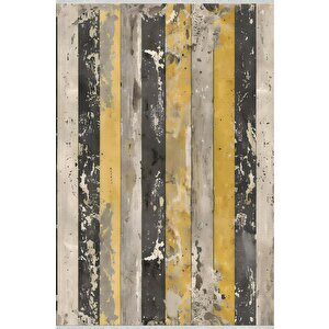 Pamuk Dokuma Taban Halı – Sarı; Siyah; Gri; Bej – Striped Desen, Makinede Yıkanabilir, Kolay Temizlenebilir, Toz Ve Tüy Tutmaz, Kaymaz, Evcil Hayvan Dostu 200x270 cm