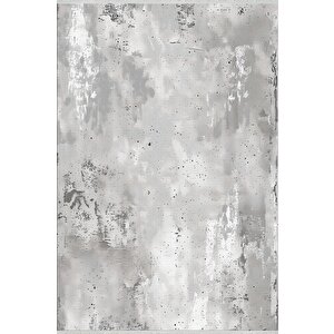 Pamuk Dokuma Taban Halı – Gri; Beyaz – Eskitilmiş Görünümlü (vintage Look) Desen, Makinede Yıkanabilir, Kolay Temizlenebilir, Toz Ve Tüy Tutmaz, Kaymaz, Evcil Hayvan Dostu 200x350 cm