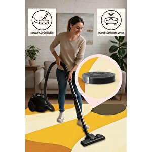 Oturma Odası Halısı, Makinede Yıkanabilir, Kolay Temizlenebilir, Toz Ve Tüy Tutmaz, Kaymaz, Evcil Hayvan Dostu 150x150 cm