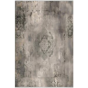 Nötr Renk Halı – Kahverengi; Krem – Eskitilmiş Görünümlü Tasarım, Makinede Yıkanabilir, Kolay Temizlenebilir, Toz Ve Tüy Tutmaz, Kaymaz, Evcil Hayvan Dostu 100x100 cm