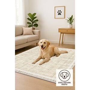 Salon Halısı, Makinede Yıkanabilir, Kolay Temizlenebilir, Toz Ve Tüy Tutmaz, Kaymaz, Evcil Hayvan Dostu 160x350 cm