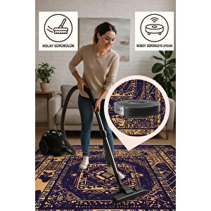 Salon Halısı, Makinede Yıkanabilir, Kolay Temizlenebilir, Toz Ve Tüy Tutmaz, Kaymaz, Evcil Hayvan Dostu