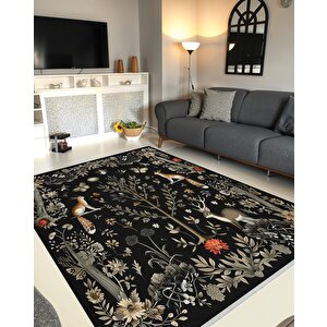 Salon Halısı, Makinede Yıkanabilir, Kolay Temizlenebilir, Toz Ve Tüy Tutmaz, Kaymaz, Evcil Hayvan Dostu, Pamuk Tabanlı Dokuma Taban