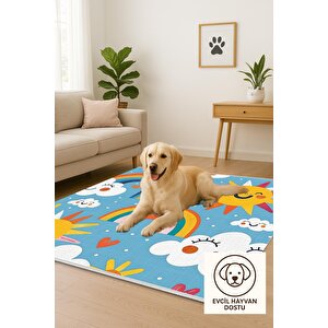 Oturma Odası Halısı, Makinede Yıkanabilir, Kolay Temizlenebilir, Toz Ve Tüy Tutmaz, Kaymaz, Evcil Hayvan Dostu